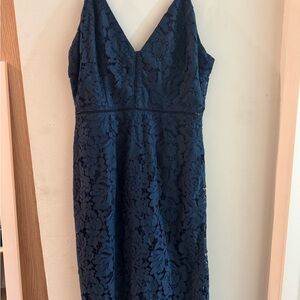 Elegant Navy Lace Dress